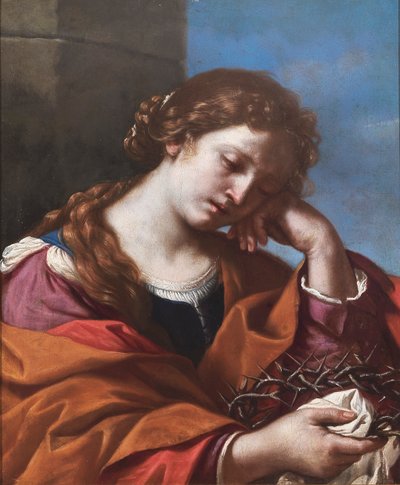 Maria Madalena com a coroa de espinhos, 1632. de Guercino