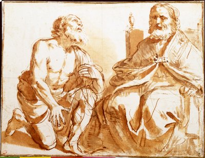 Bispo sentado e Santo ajoelhado de Guercino