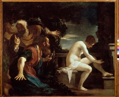 Suzanne e os anciãos Pintura de Giovan Francesco Barbieri dit il Guercino de Guercino