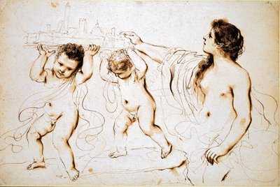 O Emblema da Cidade de Bolonha, 1625-1629 de Guercino