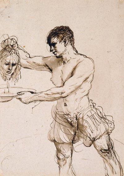 O carrasco segurando a cabeça de São João Batista, c.1637 de Guercino