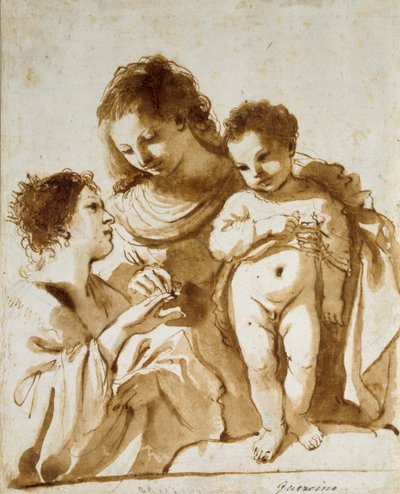 O Casamento Místico de Santa Catarina, 1618-1619 de Guercino