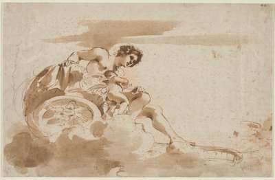 Vênus e Cupido em uma carruagem de Guercino