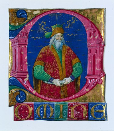 D[omine] inicial de um livro coral: Rei Salomão, c. 1470-1480. de Guglielmo Giraldi del Magri [or del