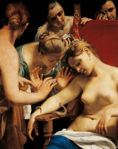 A morte de Cleópatra (pormenor) de Guido Cagnacci