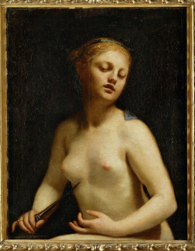 A morte de Lucrécia (pintura sobre tela) de Guido Cagnacci