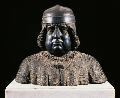 Busto de Alfonso de Aragão, ca. 1490, de Guido Mazzoni (ca. 1450-1518), escultura de bronze, altura 42 cm, Itália de Guido Mazzoni