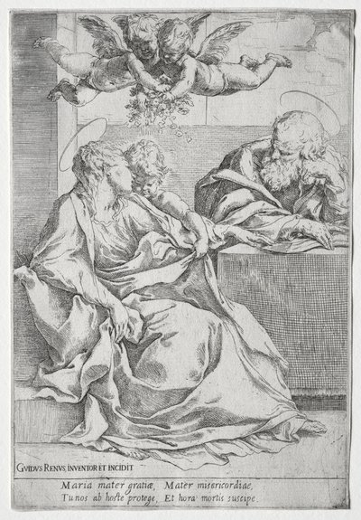 A Sagrada Família com Dois Anjos. de Guido Reni