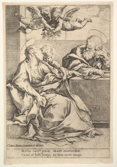 A Sagrada Família com Dois Anjos. de Guido Reni