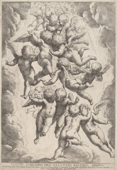 Anjos em glória de Guido Reni, after Luca Cambiaso