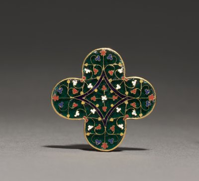 Placa Quatrilobada, c.1300-1310 (ouro, esmalte translúcido) de Guillaume (attr. to) Julien