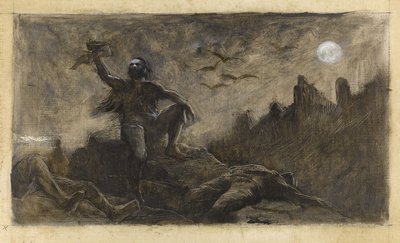 Han da Islândia bebendo o sangue das suas vítimas, ca. 1889 (óleo sobre tela) de Guillaume Albert Demarest