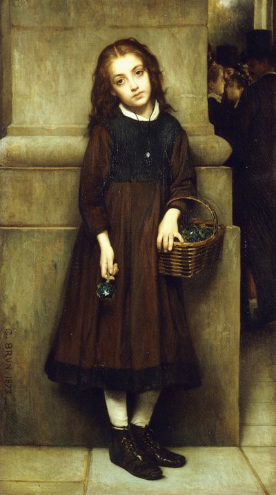 Florista fora da Ópera, 1873 de Guillaume Charles Brun