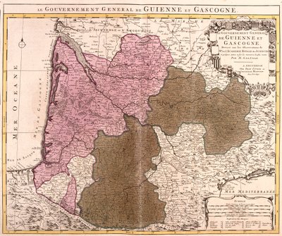 Guyenne, Gasconha, França de Guillaume Delisle