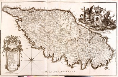 Mapa da Córsega (França) (gravura de Guillaume Delisle