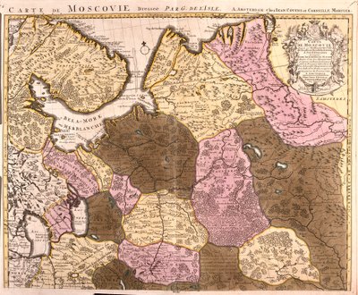 Mapa do Grande Principado de Moscovo (Rússia) (gravura de Guillaume Delisle
