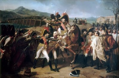 Surpresa na ponte sobre o Danúbio em 13 de novembro de 1805 de Guillaume Guillon Lethière