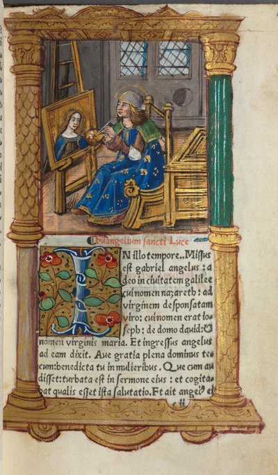 Livro de horas impresso (uso de Roma): fol.18r, S. Lucas de Guillaume Le Rouge