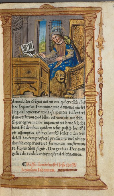 Livro de horas impresso (uso de Roma): fol. 20r, S. Marcos de Guillaume Le Rouge