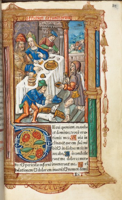 Livro de horas impresso (uso de Roma): fol. 73r, Lázaro de Guillaume Le Rouge