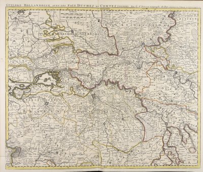 Gueldre hollandoise avec les pais, duchez et comtez voisins / par le sr. Sanson geógrafo do rei de Guillaume Sanson