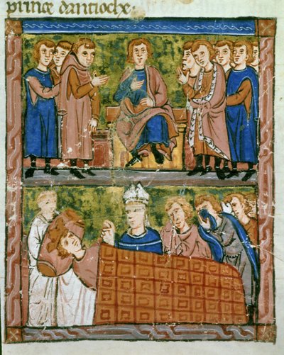 Conselho de chefes de cruz e morte de Baudoin, conde de Hainaut de Guillaume de Tyr