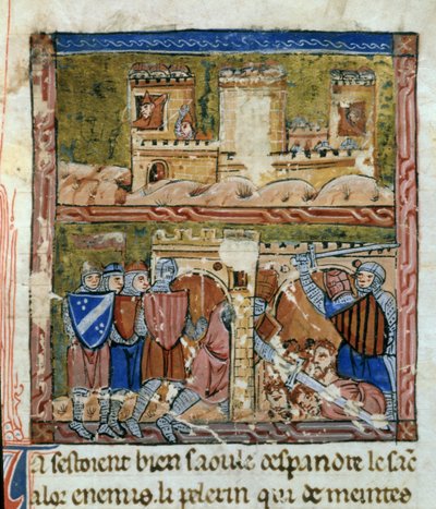 História em miniatura do exterior - mar por Guillaume of Tire de Guillaume de Tyr