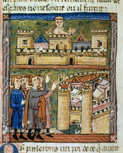 História em miniatura do exterior - mar de William of Tyre de Guillaume de Tyr