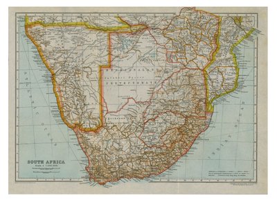 Mapa da África Austral do Sul, c1910 de Gull Engraving Company