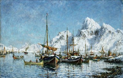 A partir do Porto de Solvaer (óleo sobre tela) de Gunnar Berg