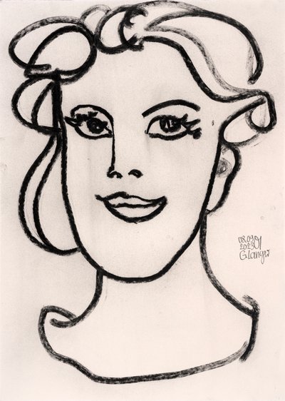 Retrato de uma mulher minimalista de Gunter Langer