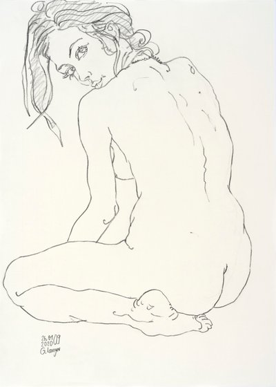 Nua feminina, tímida de Gunter Langer