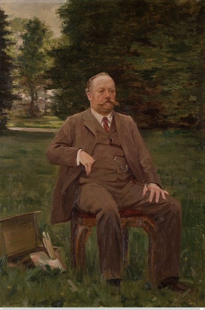 Fernand Scribe no seu jardim de Gustaaf Vanaise