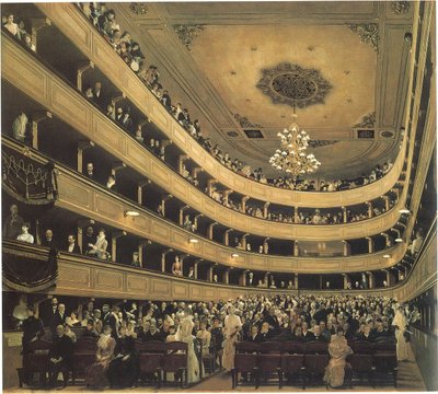 Auditório no antigo Burgtheater em Viena de Gustav Klimt