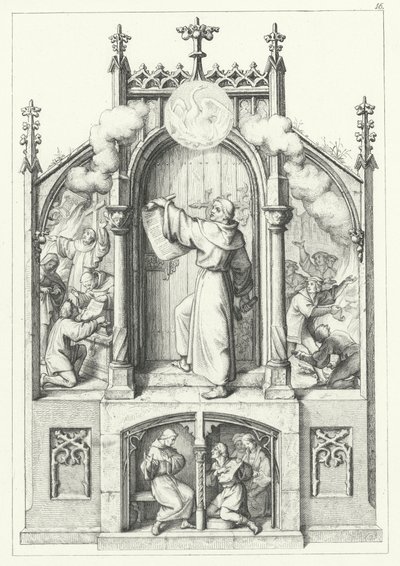 Quatro cenas da vida de Martinho Lutero (gravura) de Gustav Ferdinand Leopold Konig