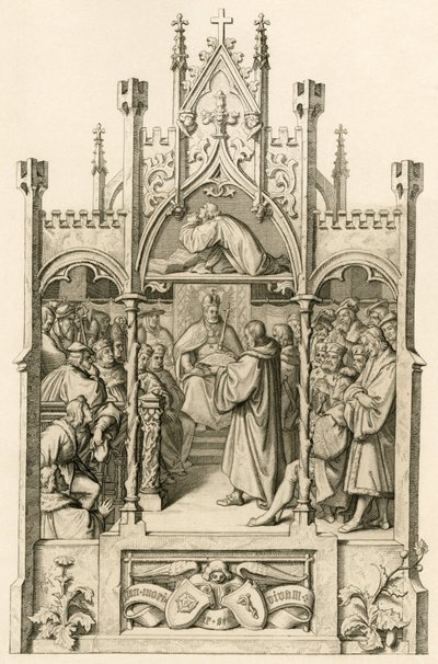 Lutero em oração (Lutero a rezar) de Gustav Ferdinand Leopold Konig