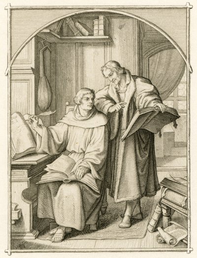 Martinho Lutero e Philipp Melanchthon (Philippe, Philippus Melanchthon de Gustav Ferdinand Leopold Konig
