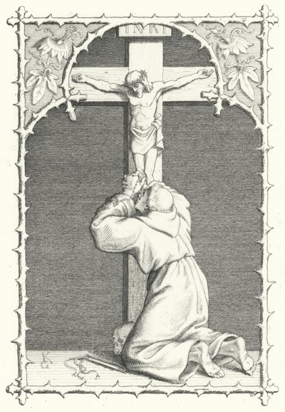 Martinho Lutero em tormento espiritual (gravura) de Gustav Ferdinand Leopold Konig