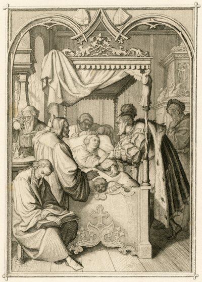 Martinho Lutero está muito doente, o eleitor Johann Friedrich (Johann Frederic Ier de Saxe de Gustav Ferdinand Leopold Konig