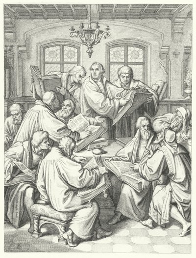 Martin Luther traduzindo a bíblia para o alemão (gravação) de Gustav Ferdinand Leopold Konig