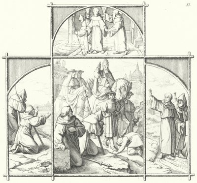 A viagem de Martinho Lutero a Roma (gravura) de Gustav Ferdinand Leopold Konig