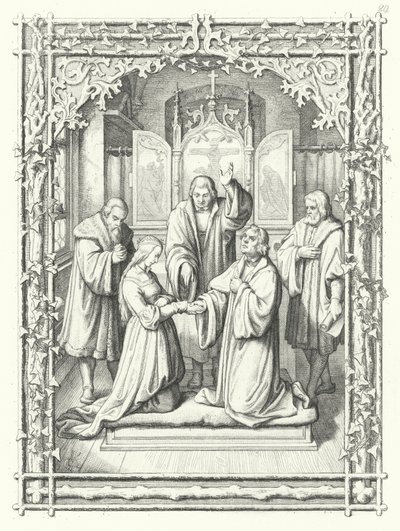 O casamento de Martin Luther com Katharina von Bora de Gustav Ferdinand Leopold Konig