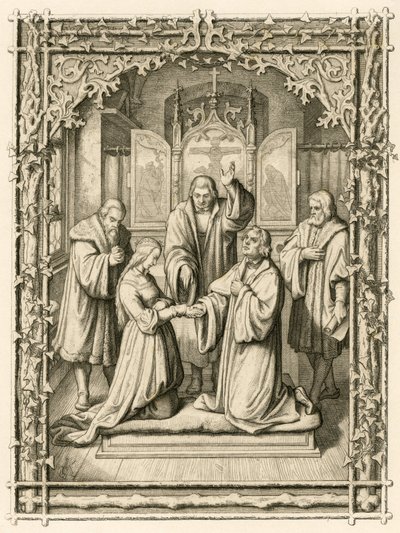 O casamento de Martinho Lutero e Katharina von Bora (Catarina de Bore de Gustav Ferdinand Leopold Konig