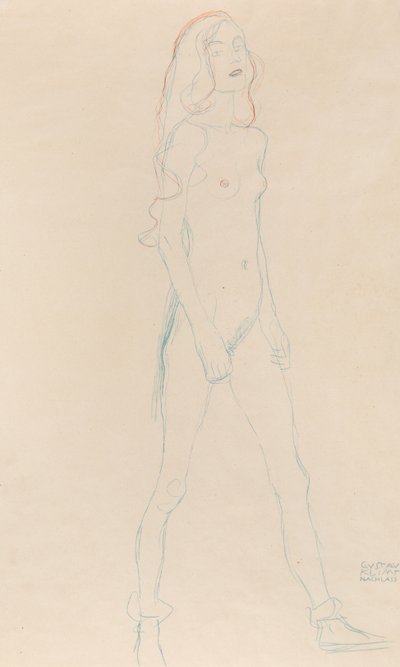 Uma jovem nua, c. 1917. de Gustav Klimt