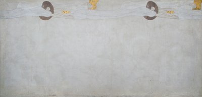 Beethoven Frieze: A saudade da felicidade - painel 2, parede longa esquerda de Gustav Klimt