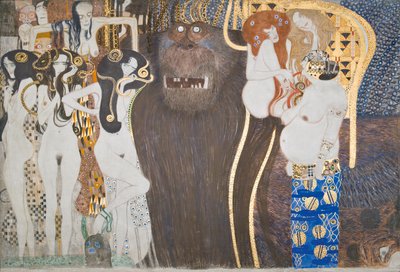 Beethoven Frieze: As Forças Hostis - Painel 1, Muro da Frente de Gustav Klimt