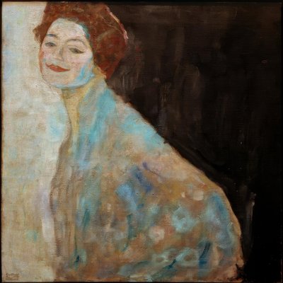 Retrato de uma dama de branco de Gustav Klimt