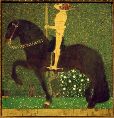 Vida uma luta (Cavaleiro; O Cavaleiro de Ouro) de Gustav Klimt