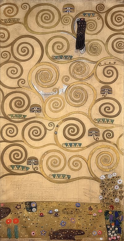 Design para o friso Stoclet. Detalhe. 1905-09 de Gustav Klimt