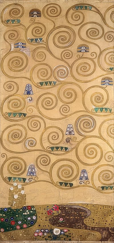 Design para o friso Stoclet. Detalhe. 1905-09 de Gustav Klimt